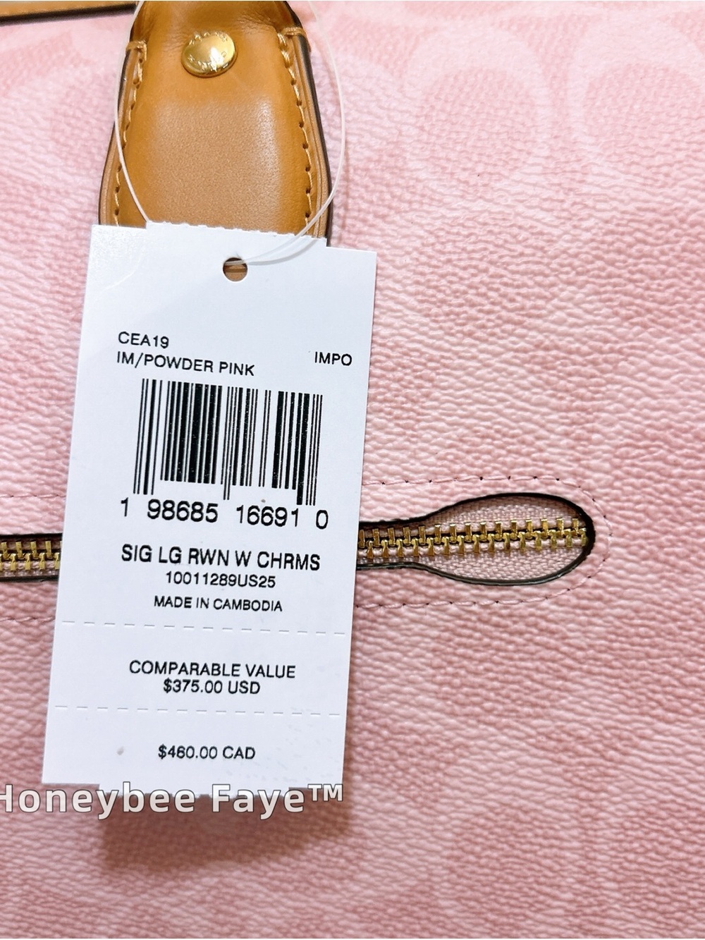 NWT Coach CEA19 Rowan Large Satchel Bag In Signature Canvas With Charms 🌸 🌸 - Picture 10 of 14